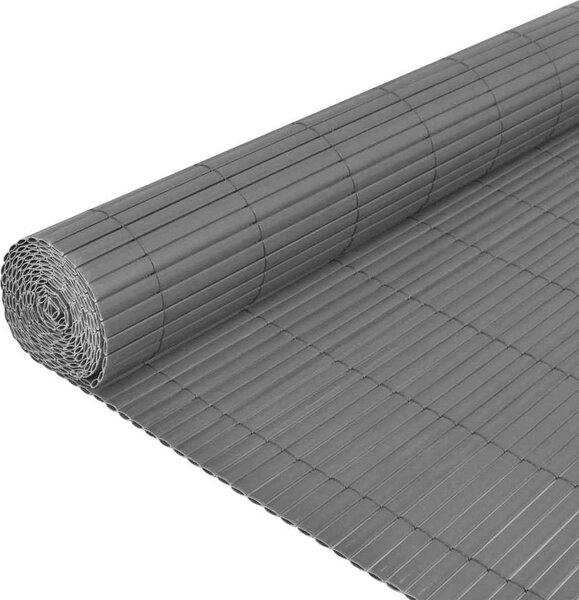 VidaXL Oboustranný zahradní plot PVC 150 x 500 cm [43641] Barva: Šedá