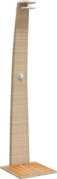 VidaXL Venkovní sprcha 55x60x224 cm polyratan a akáciové dřevo [368211] Barva: Černá