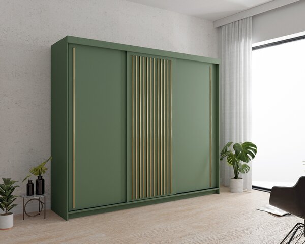 Šatní skříň GREEN, Zelená 250 cm - ARK