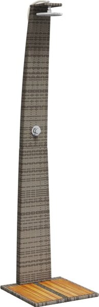 VidaXL Venkovní sprcha 55x60x224 cm polyratan a akáciové dřevo [368211] Barva: Černá