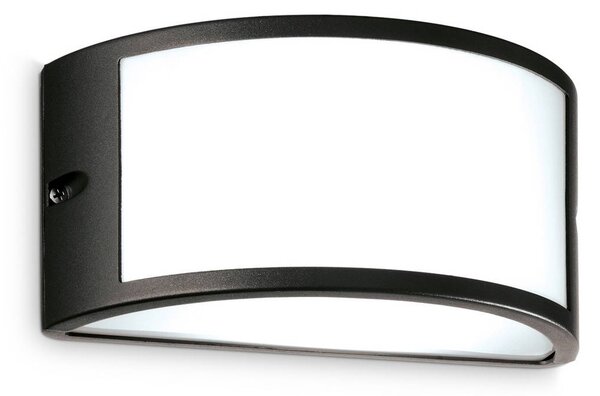 IDEAL LUX Ideal Lux Venkovní nástěnné svítidlo Rex 1, černé, hliník, IP44, E27, stmívatelný, Černá, Hliník, Nástěnné svítidlo / světlem dolů
