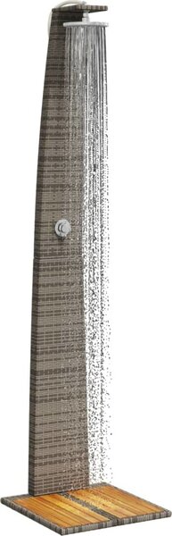 VidaXL Venkovní sprcha 55x60x224 cm polyratan a akáciové dřevo [368211] Barva: Černá