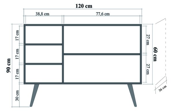 Skříňka Meghan 122 (dub sonoma). Akce -24%