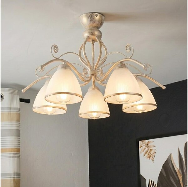 Brilagi - LED Přisazený lustr ANTICO 5xE27/60W/230V 3000K bílá patina