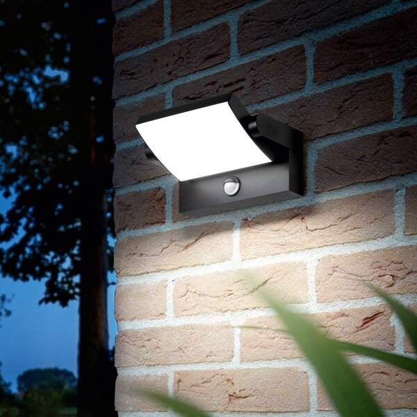 IDEAL LUX Ideal Lux LED venkovní nástěnné svítidlo Swipe Sensor, antracit, IP54, Černá, kov, Moderní