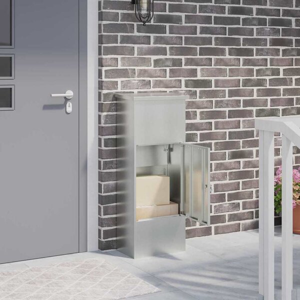 VidaXL Schránka na balíky s úložištěm 44,5 x 29 x 110,5 cm Ocel [874932] Barva: Nerezová ocel