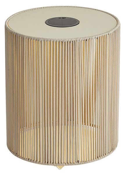 Moderní venkovní stolní lampa béžová vč. LED dobíjecí a solární IP54 - Rope