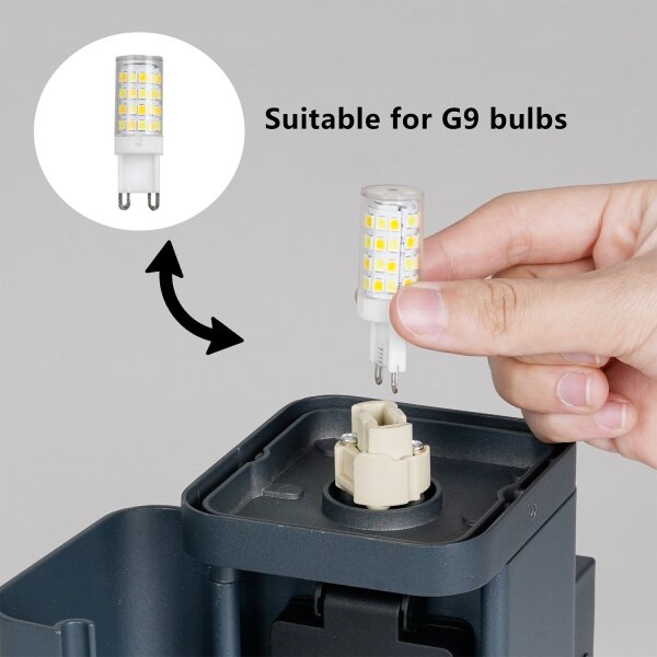 Brilagi - Venkovní nást. lampa se zás. SCHUKO PILLAR 1xG9/11W/230V IP44 antracit