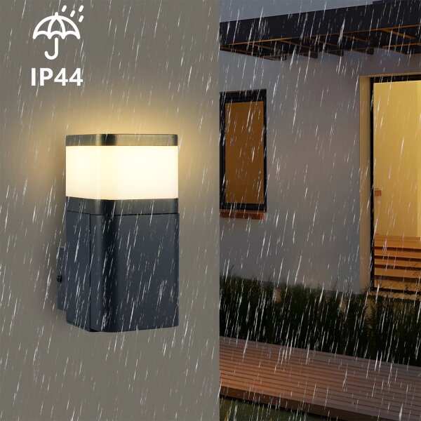 Brilagi - Venkovní nást. lampa se zás. SCHUKO PILLAR 1xG9/11W/230V IP44 antracit