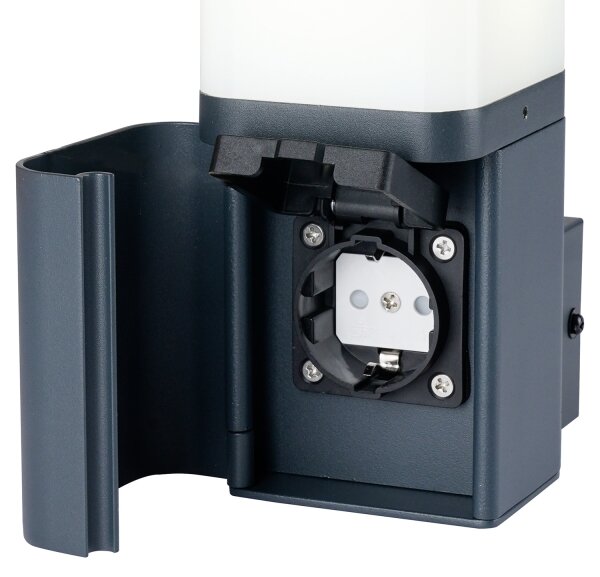 Brilagi - Venkovní nást. lampa se zás. SCHUKO PILLAR 1xG9/11W/230V IP44 antracit