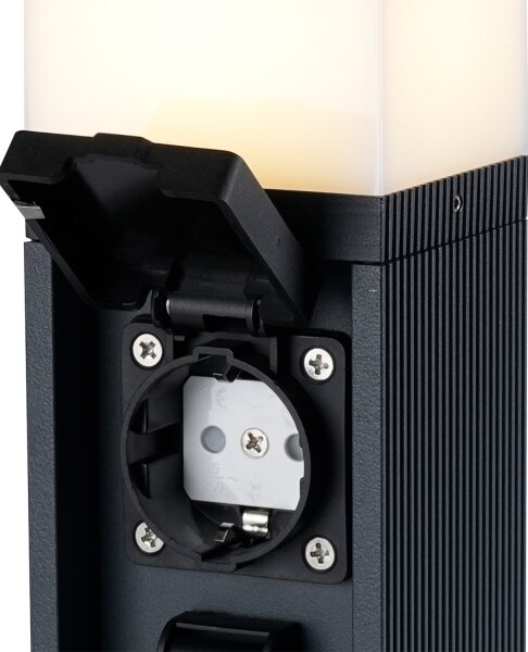 Brilagi -Venkovní lampa se 2 zásuvkami SCHUKO PILLAR 1xG9/11W/230V IP44 antracit