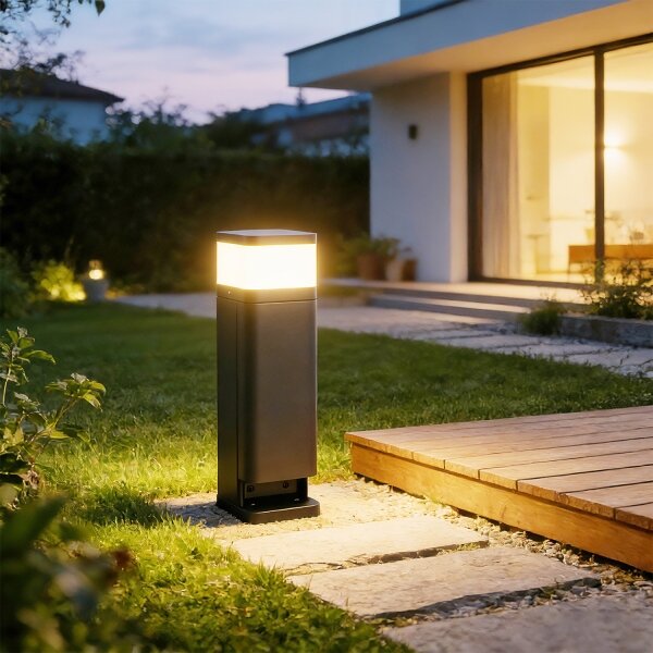 Brilagi -Venkovní lampa se 2 zásuvkami SCHUKO PILLAR 1xG9/11W/230V IP44 antracit