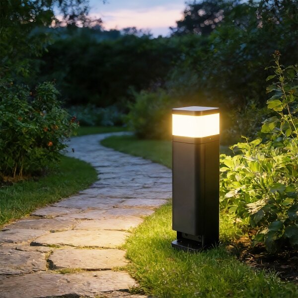 Brilagi -Venkovní lampa se 2 zásuvkami SCHUKO PILLAR 1xG9/11W/230V IP44 antracit