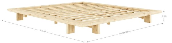 Černá dvoulůžková postel z borovicového dřeva s roštem 140x200 cm Japan – Karup Design
