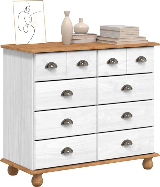 VidaXL Komoda ASKIM 91 x 40 x 79 cm Masivní borové dřevo [4105423] Barva: Hnědá