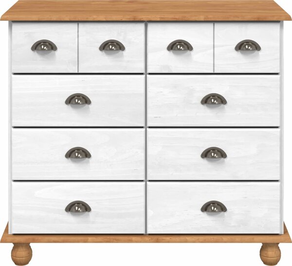 VidaXL Komoda ASKIM 91 x 40 x 79 cm Masivní borové dřevo [4105423] Barva: Hnědá