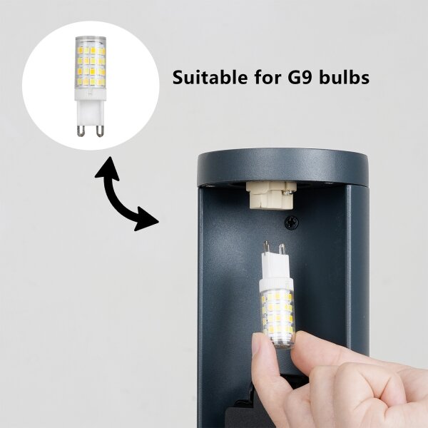 Brilagi - Venkovní lampa se 2 zásuvkami SCHUKO PILLAR 1xG9/11W/230V IP44 antrac
