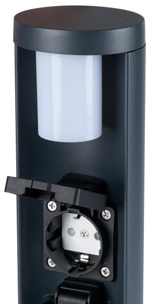 Brilagi - Venkovní lampa se 2 zásuvkami SCHUKO PILLAR 1xG9/11W/230V IP44 antrac