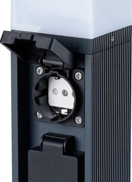 Brilagi -Venkovní lampa se 2 zásuvkami SCHUKO PILLAR 1xG9/11W/230V IP44 antracit