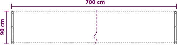 VidaXL Balkonová clona 90 x 700 cm HDPE a hliník [4003279] Barva: antracitová