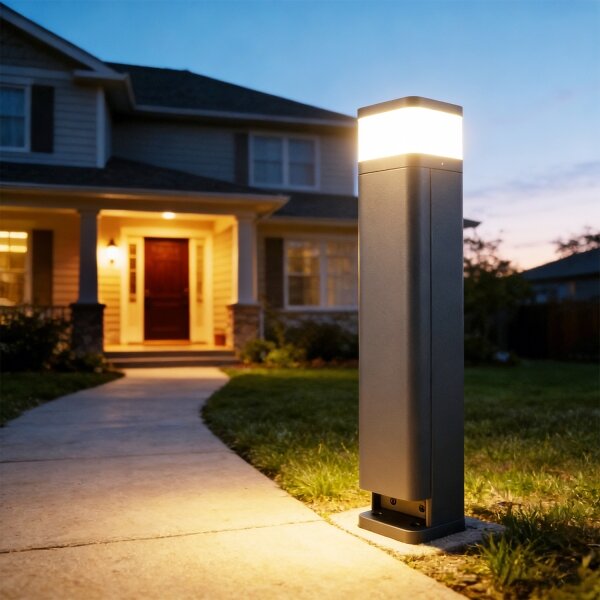 Brilagi -Venkovní lampa se 2 zásuvkami SCHUKO PILLAR 1xG9/11W/230V IP44 antracit