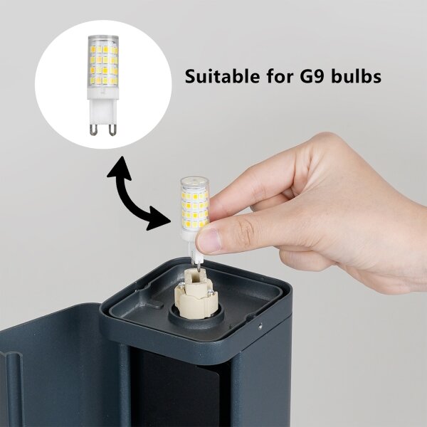 Brilagi -Venkovní lampa se 2 zásuvkami SCHUKO PILLAR 1xG9/11W/230V IP44 antracit