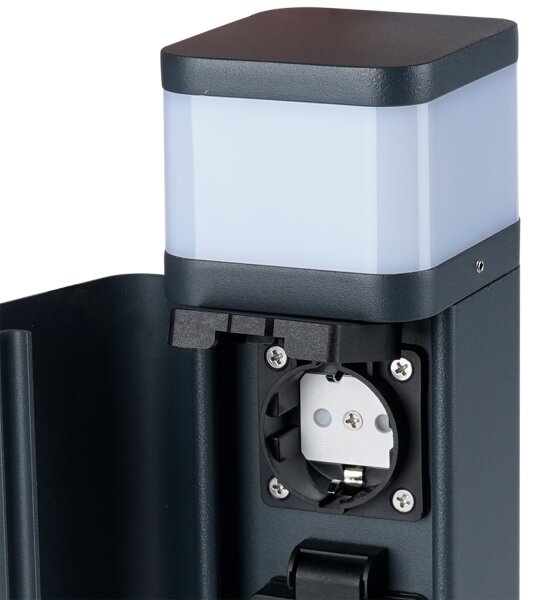 Brilagi -Venkovní lampa se 2 zásuvkami SCHUKO PILLAR 1xG9/11W/230V IP44 antracit