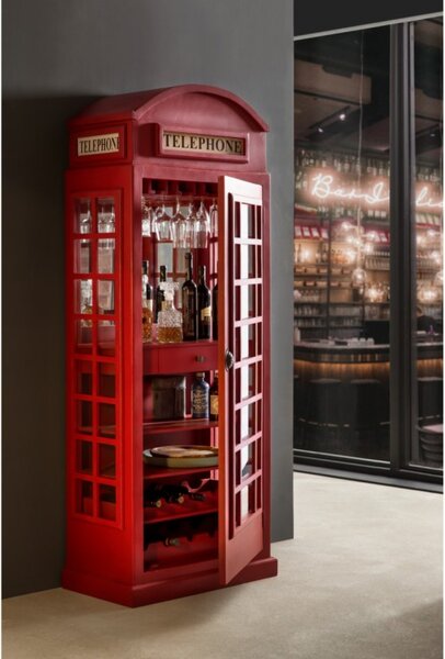 Woodkings Barová skříňka London Telephone, Anglická telefonní budka