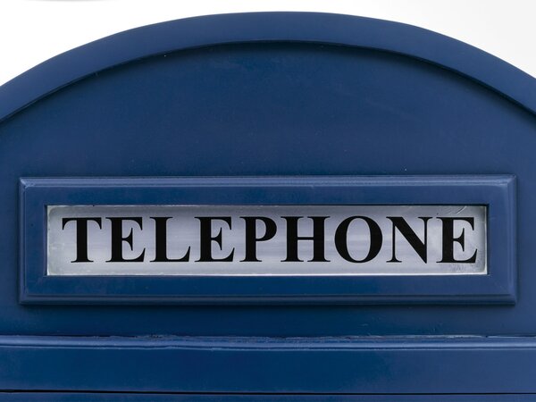 Woodkings Barová skříňka London Telephone, Anglická telefonní budka -modrá