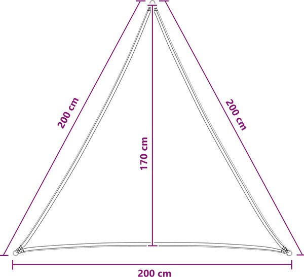 VidaXL Sluneční plachta 2 x 2 x 2 m HDPE Trojúhelníkový [42032742] Barva: světle šedá