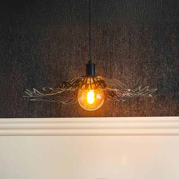 Dyberg Larsen Závěsné světlo Flora, matná černá, Ø 60 cm, kov, stmívatelný, Černá, Obývací pokoj / jídelna, kov, Design