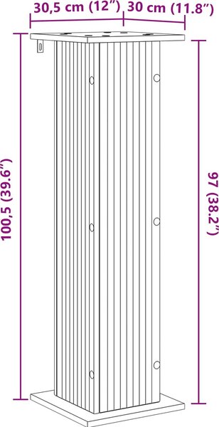 VidaXL Stojan na rostliny 30,5 x 30 x 100,5 cm [899760] Barva: Bílá