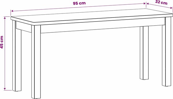 VidaXL Jídelní lavička 95 x 32 x 45 cm Masivní dubové dřevo Přírodní [42039170]