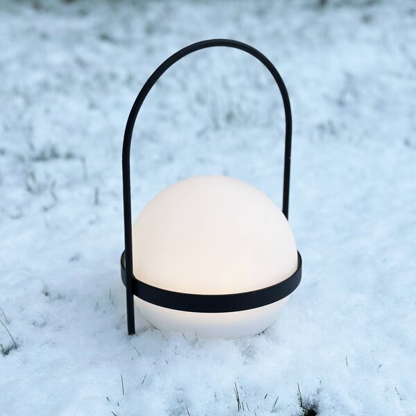 Dyberg Larsen LED solární lampa Summer, bílá/černá, výška 26 cm, stmívatelný, Černá, kov, Design