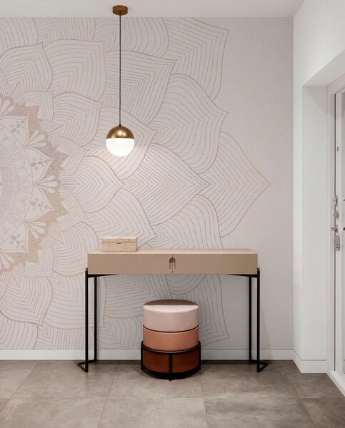 Fototapety Kulatá mandala, tapeta pro prostor na jógu nebo pro harmonizaci osobního prostoru. Nástěnná mandala, Fototapety Ombre, w01088 : uwalls.cz