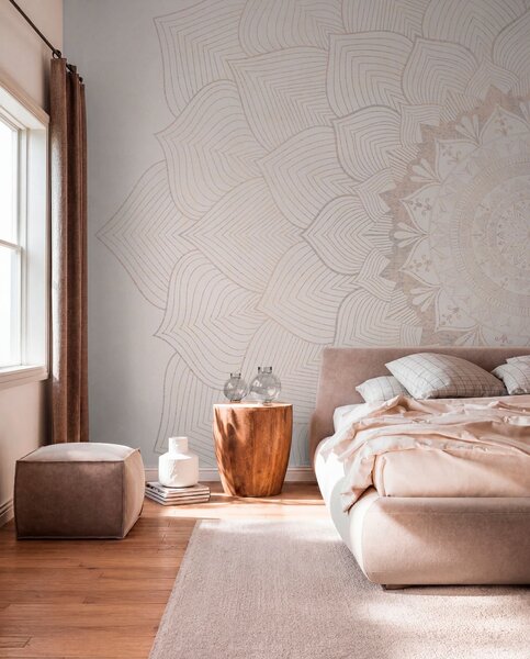 Fototapety Kulatá mandala, tapeta pro prostor na jógu nebo pro harmonizaci osobního prostoru. Nástěnná mandala, Fototapety Ombre, w01088 : uwalls.cz