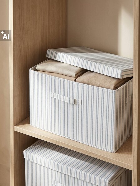 Sinsay - Skládací úložný box s pruhy - zelená