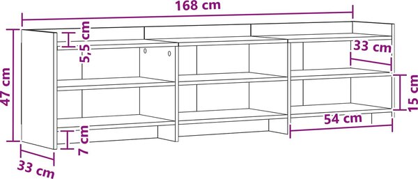 VidaXL Televizní skříň 168 x 33 x 47 cm Kompozitní dřevo [8011242] Barva: dub artisan