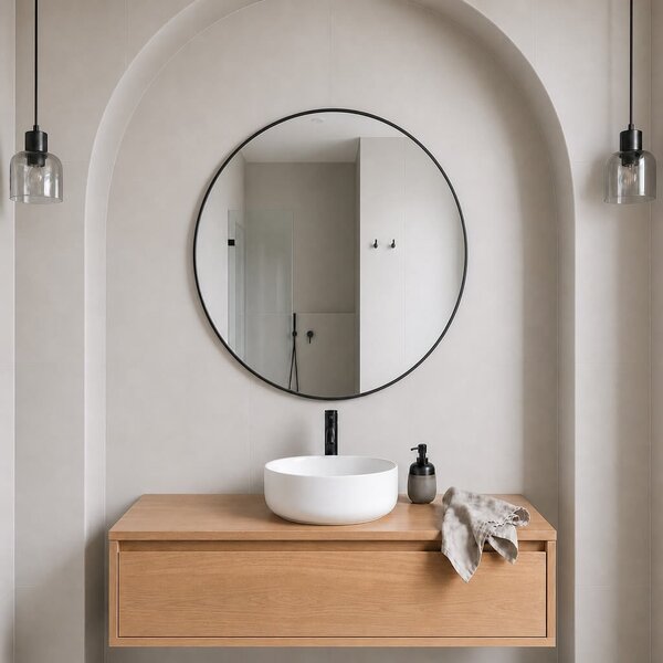 Baltica Design Aluma zrcadlo 90x90 cm kulatý černá 5904107933375