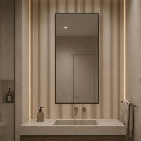 Baltica Design Aluma zrcadlo 50x100 cm obdélníkový černá 5904107933511