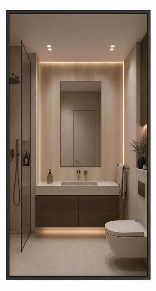 Baltica Design Aluma zrcadlo 50x100 cm obdélníkový černá 5904107933511