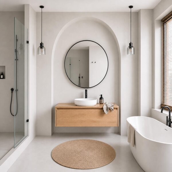 Baltica Design Aluma zrcadlo 90x90 cm kulatý černá 5904107933375