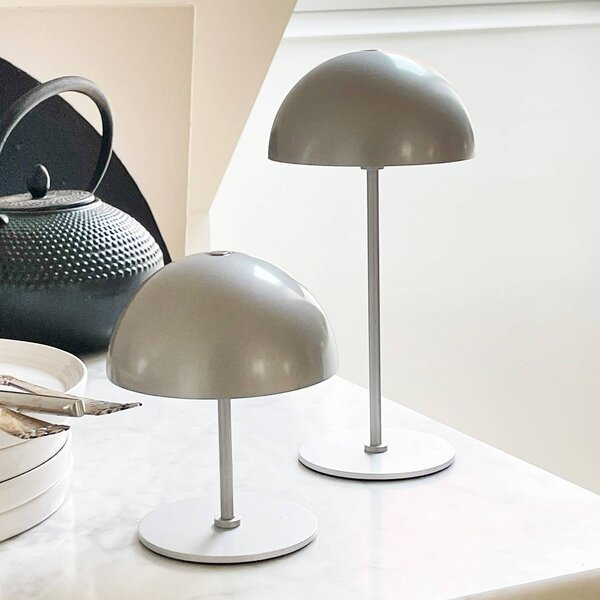 Dyberg Larsen LED stolní lampa Along, stříbrná, sada 2 ks, stmívatelný, Chrom / stříbro, Obývací pokoj / jídelna, kov, Skandinávský