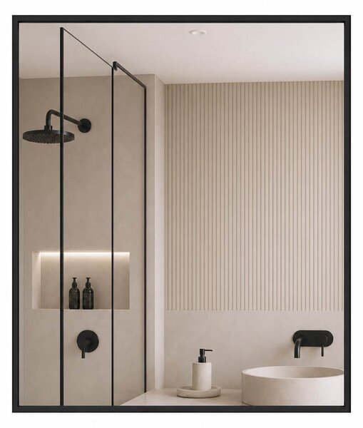 Baltica Design Aluma zrcadlo 50x70 cm obdélníkový s osvětlením černá 5904107934198