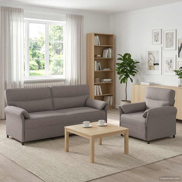 VidaXL Set pohovek 2 ks Textil [3424884] Barva: tmavě hnědá