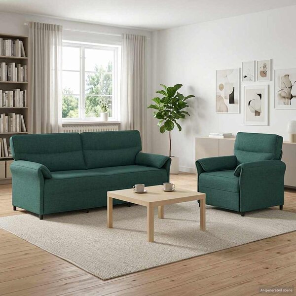 VidaXL Set pohovek 2 ks Textil [3424884] Barva: tmavě hnědá