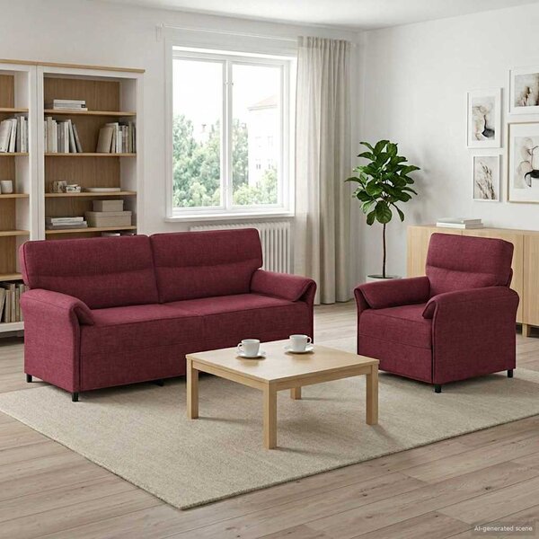 VidaXL Set pohovek 2 ks Textil [3424884] Barva: tmavě hnědá