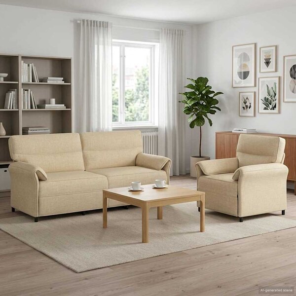 VidaXL Set pohovek 2 ks Textil [3424884] Barva: tmavě hnědá