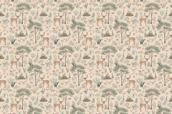 Tapeta pro děti kouzelný les - Fantastic Forest Beige Materiál: Digitální eko vlies - klasická tapeta nesamolepicí