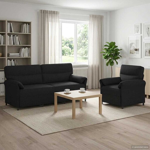 VidaXL Set pohovek 2 ks Textil [3424884] Barva: tmavě hnědá